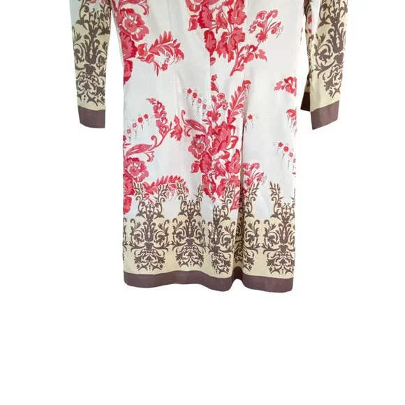 Neiman Marcus 100% Silk Indie Sheath Dress Embroidered Old Money Quiet Luxury